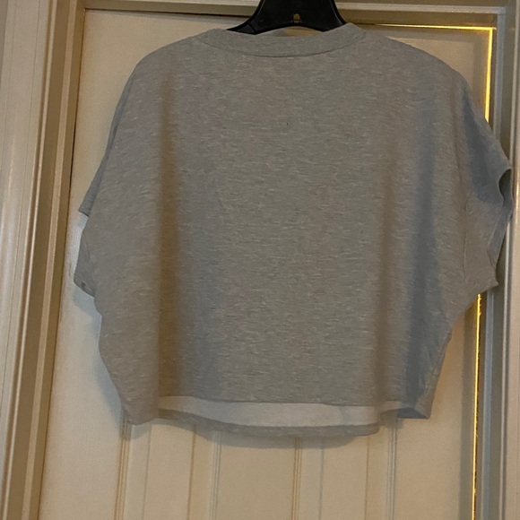 Bebe Gray Ribbed Crop Top - Picture 2 of 4